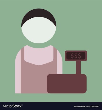 Flat icon cashier vector image