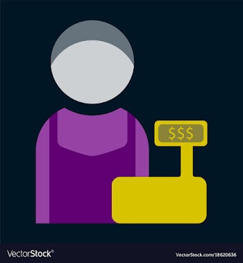 Flat icon cashier vector image