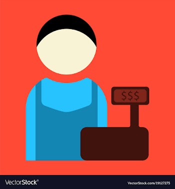 Flat icon cashier vector image