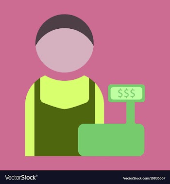 Flat icon cashier vector image