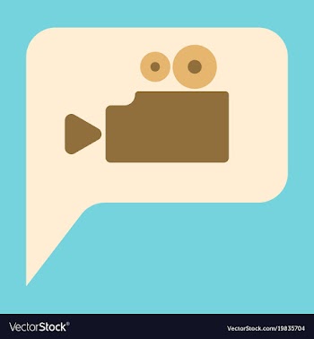 Flat icon cinema camera vector image