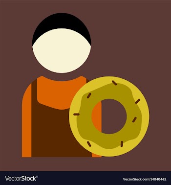 Flat icon cook donut vector image