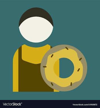 Flat icon cook donut vector image