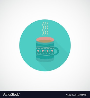 Flat icon cup of tea coffee vector image