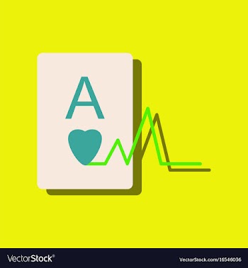 Flat icon design ace of hearts silhouette in vector image