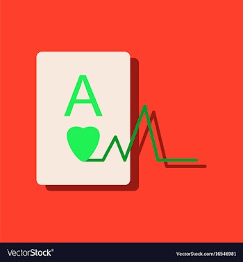 Flat icon design ace of hearts silhouette in vector image