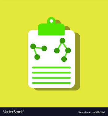 Flat icon design atoms on form in sticker style vector image