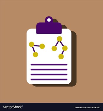 Flat icon design atoms on form in sticker style vector image