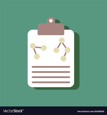 Flat icon design atoms on form in sticker style vector image