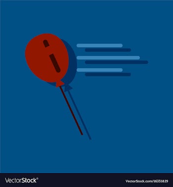 Flat icon design balloon in sticker style vector image