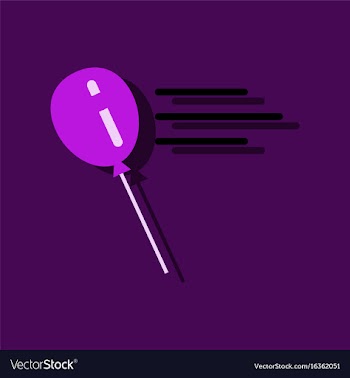 Flat icon design balloon in sticker style vector image