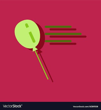 Flat icon design balloon in sticker style vector image