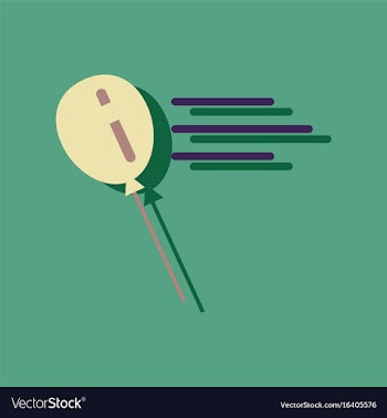 Flat icon design balloon in sticker style vector image