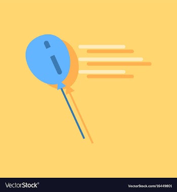 Flat icon design balloon in sticker style vector image