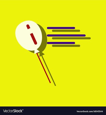 Flat icon design balloon in sticker style vector image