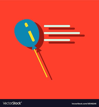 Flat icon design balloon in sticker style vector image
