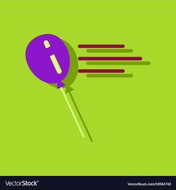 Flat icon design balloon in sticker style vector image