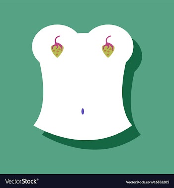 Flat icon design boobs and strawberry in sticker vector image