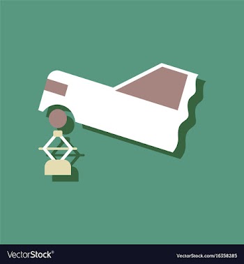 Flat icon design car crane in sticker style vector image