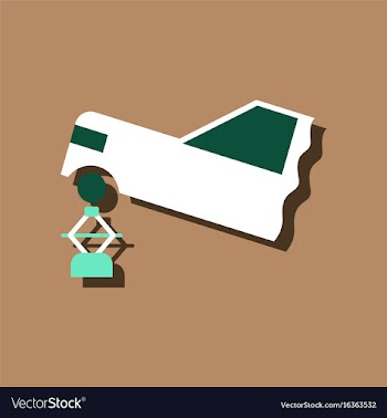 Flat icon design car crane in sticker style vector image