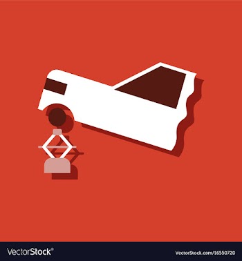 Flat icon design car crane in sticker style vector image