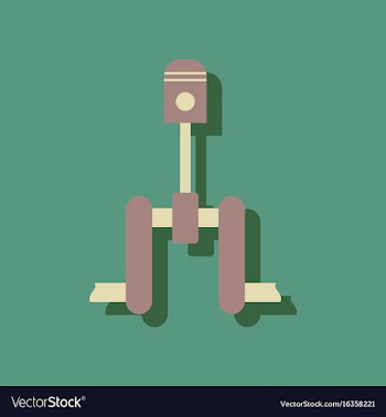 Flat icon design car piston in sticker style vector image