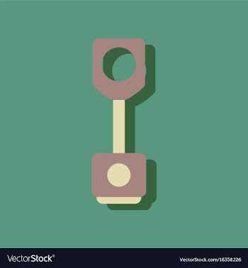 Flat icon design car piston in sticker style vector image
