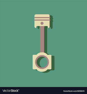 Flat icon design car piston in sticker style vector image