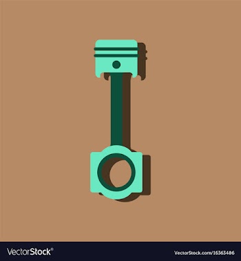 Flat icon design car piston in sticker style vector image