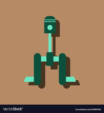 Flat icon design car piston in sticker style vector image