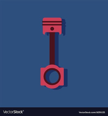 Flat icon design car piston in sticker style vector image