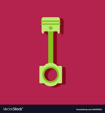Flat icon design car piston in sticker style vector image