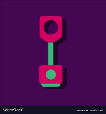 Flat icon design car piston in sticker style vector image
