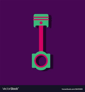 Flat icon design car piston in sticker style vector image