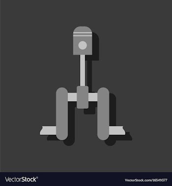 Flat icon design car piston in sticker style vector image