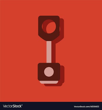 Flat icon design car piston in sticker style vector image