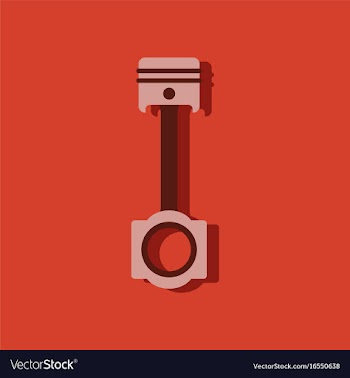 Flat icon design car piston in sticker style vector image