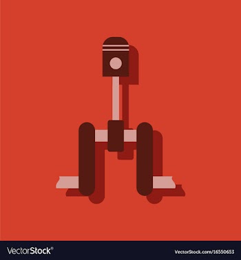Flat icon design car piston in sticker style vector image