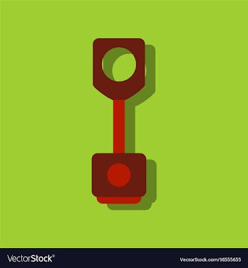 Flat icon design car piston in sticker style vector image
