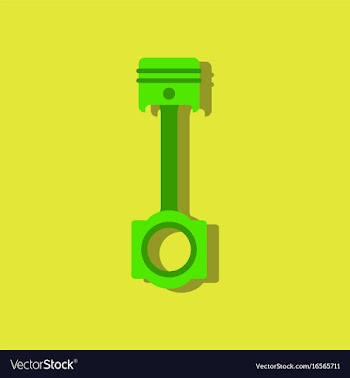 Flat icon design car piston in sticker style vector image
