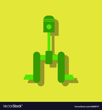 Flat icon design car piston in sticker style vector image
