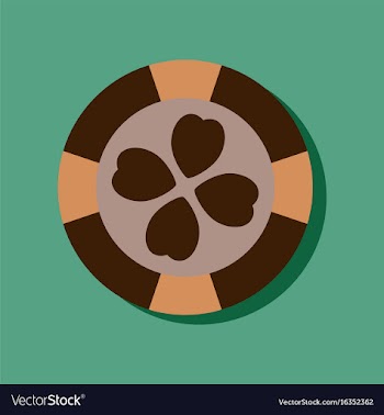 Flat icon design casino chip in sticker style vector image