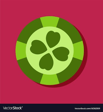 Flat icon design casino chip in sticker style vector image