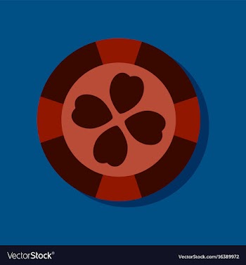 Flat icon design casino chip in sticker style vector image