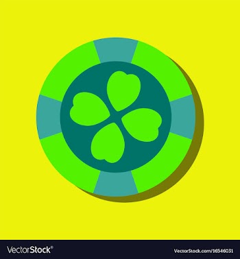 Flat icon design casino chip in sticker style vector image