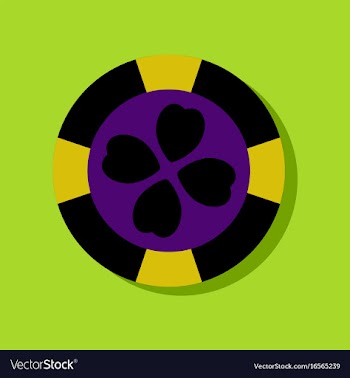 Flat icon design casino chip in sticker style vector image