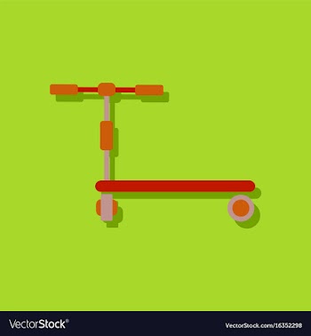 Flat icon design children bicycle in sticker style vector image