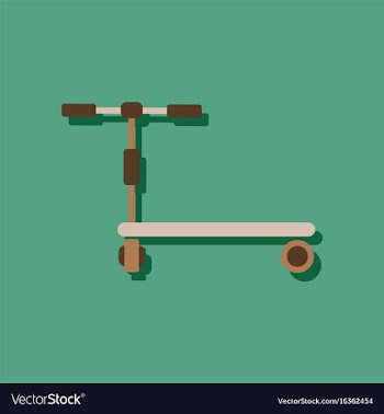 Flat icon design children bicycle in sticker style vector image