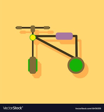 Flat icon design children bicycle in sticker style vector image