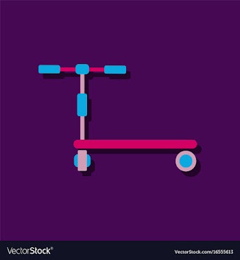 Flat icon design children bicycle in sticker style vector image